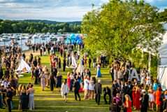 Image may contain: one or more people, crowd, tree, sky, wedding, outdoor and nature