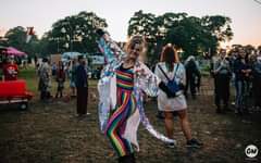 Image may contain: 2 people, people standing, child and outdoor