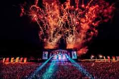 Image may contain: fireworks, night and outdoor