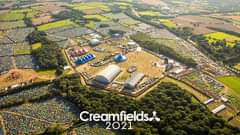 Image may contain: outdoor and nature, text that says "Creamfields. 2021"