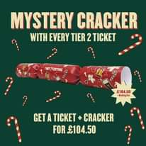 Image may contain: text that says "MYSTERY CRACKER WITH EVERY TIER 2 TICKET YNOT?FESTIVAL FESTIVAL £104.50 +Booking +BookingFee Fee GET A TICKET CRACKER FOR £104.50"