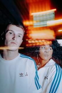 Image may contain: 2 people, night