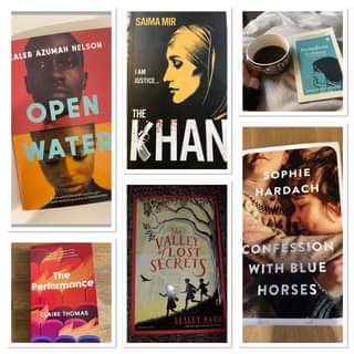 Image may contain: one or more people, text that says "SAIMA SAIMAM MIR ALEB AZUMAH NELSON AM JUSTICE.. Permafrost EvaBaltaSnces OPEN WATER THE KHAN SOPHIE HARDACH The Performance VALLEY +LOST SECRETS CLAIRE THOMAS CONFESSION WITH BLUE HORSES"