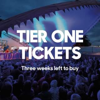 May be an image of one or more people and text that says "TIER ONE TICKETS Three weeks left to buy"