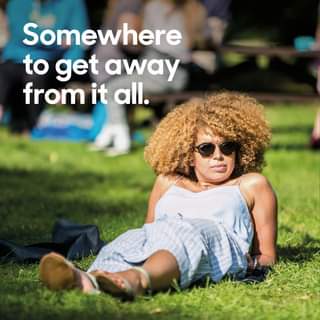 May be an image of child, grass and text that says "Somewhere to get away from it all."