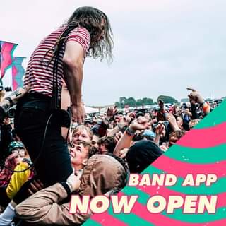May be an image of 3 people, people standing, outdoors and text that says "A BAND APP NOW OPEN"