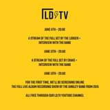 May be an image of text that says "LD&TV JUNE 1ITH- 20:00 ASTREAM OF THE FULL SET BY THE LGER+ INTERVIEW WITH THE BAND JUNE 12TH 20:00 STREAM OF THE FULL SET BY CRAKE+ INTERVIEW WITH THE BAND JUNE 13TH- 20:00 FOR THE FIRST TIME, WE'LL BE SCREENING ONLINE THE FULL LIVE ALBUM RECORDING SHOW BY THE AINSLEY BAND FROM 2015 ALL FREE THROUGH OUR LD:TV YOUTUBE CHANNEL"