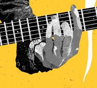 May be an image of playing a musical instrument and guitar