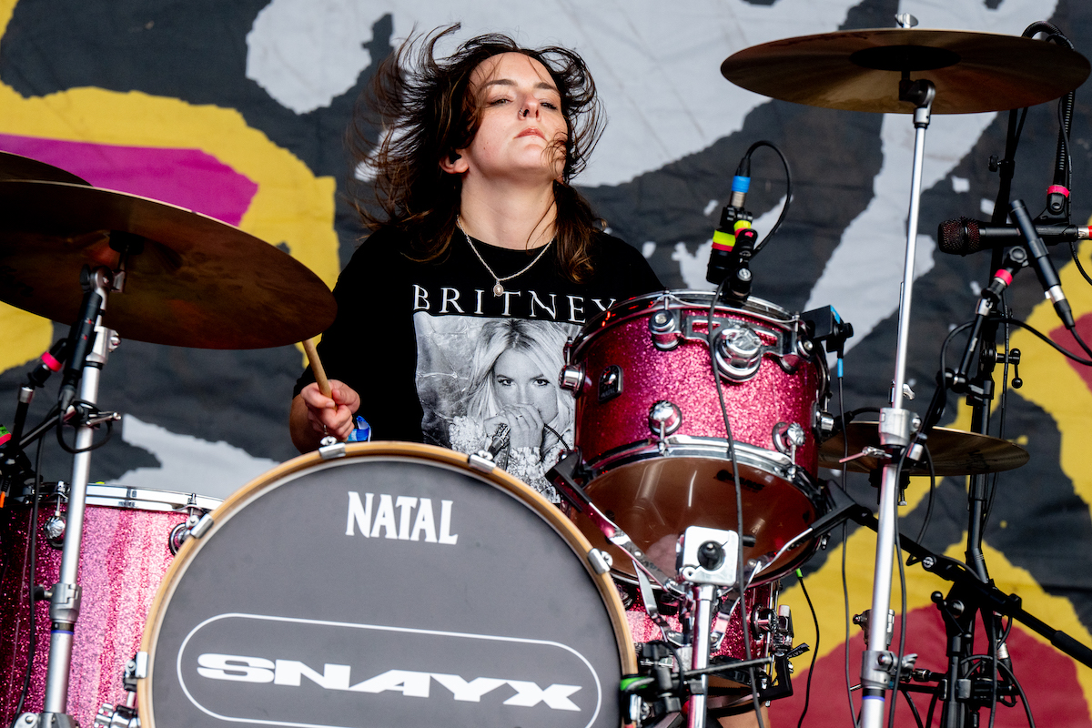 Snayx's drummer, hair flying